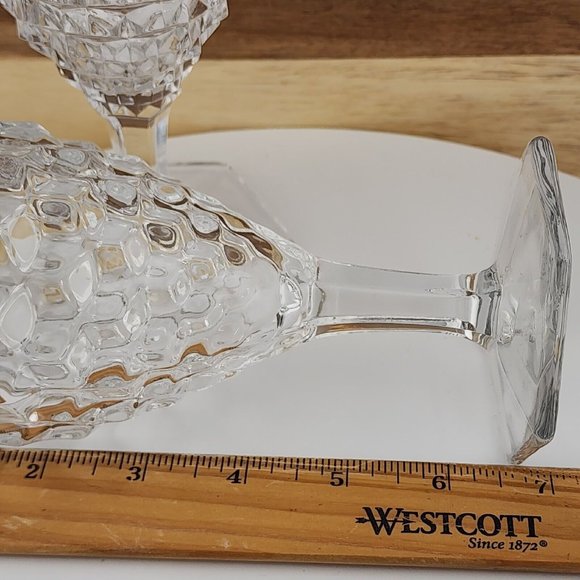 2 Fostoria American Cubist Clear Stemmed Water Goblets 6.75" cube water glasses - Picture 5 of 6